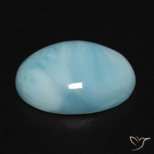 Larimar Bleu verdâtre léger naturelle ovale, 10.72 ct, Opaque