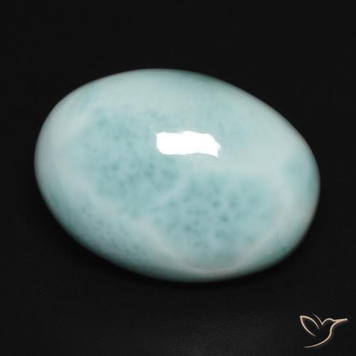 Larimar Bleu verdâtre léger naturelle ovale, 11.86 ct, Opaque
