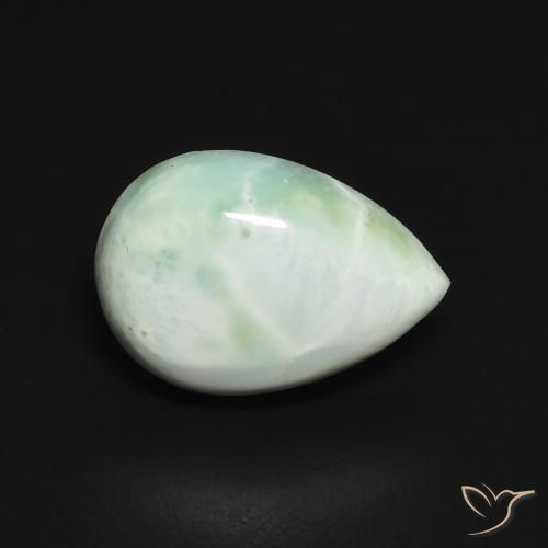 3.65ct Naturel Vert jaune pâle Larimar, En forme de poire, Opaque