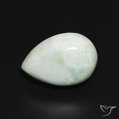 Larimar Vert jaune pâle naturelle En forme de poire, 3.65 ct, Opaque