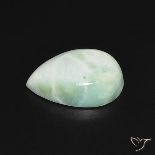 Larimar Vert jaune pâle naturelle En forme de poire, 3.65 ct, Opaque