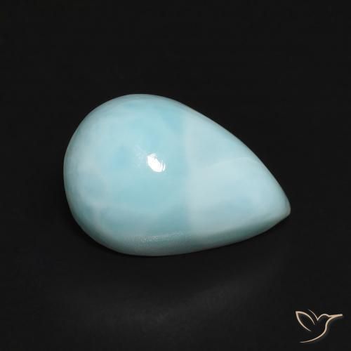 Larimar Bleu verdâtre léger naturelle En forme de poire, 2.94 ct, Opaque