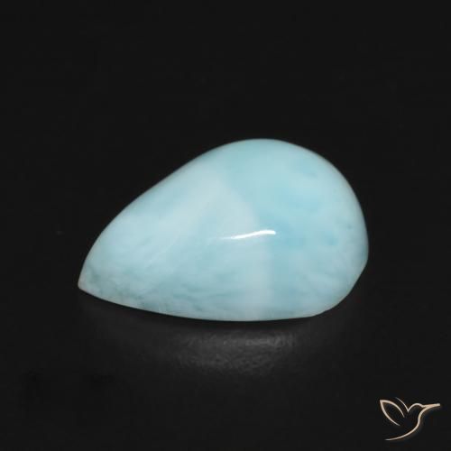 Larimar Bleu verdâtre léger naturelle En forme de poire, 2.94 ct, Opaque
