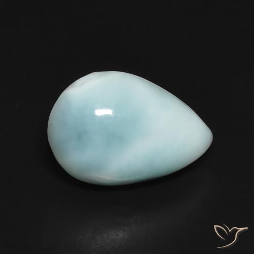 Larimar Bleu verdâtre léger naturelle En forme de poire, 2.77 ct, Opaque