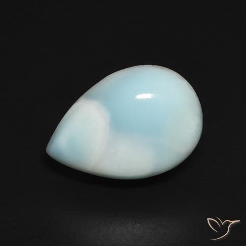 3.63ct Naturel Bleu vert Larimar, En forme de poire, Opaque