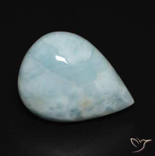 Larimar Bleu verdâtre léger naturelle En forme de poire, 6.65 ct, Opaque