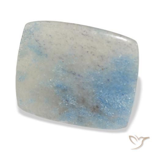 Lazulite Bleu clair naturelle Coussin, 13.63 ct, Translucide