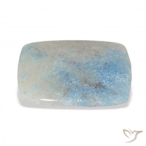 Lazulite Bleu clair naturelle Coussin, 13.63 ct, Translucide