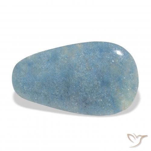 Lazulite Bleu aquatique léger naturelle Fantaisie, 10.81 ct, Opaque