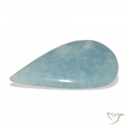 Lazulite Bleu verdâtre léger naturelle En forme de poire, 19.52 ct, Opaque