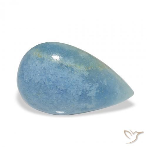 Lazulite Bleu ciel naturelle En forme de poire, 4.59 ct, Opaque