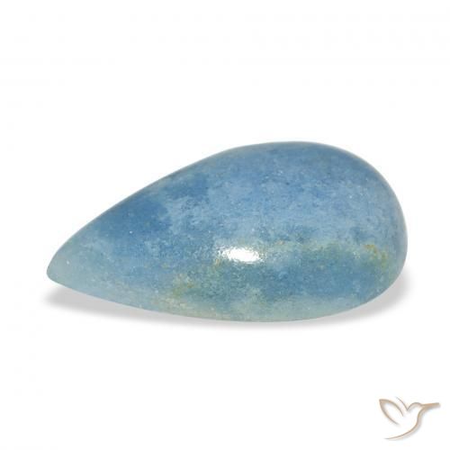 Lazulite Bleu ciel naturelle En forme de poire, 4.59 ct, Opaque