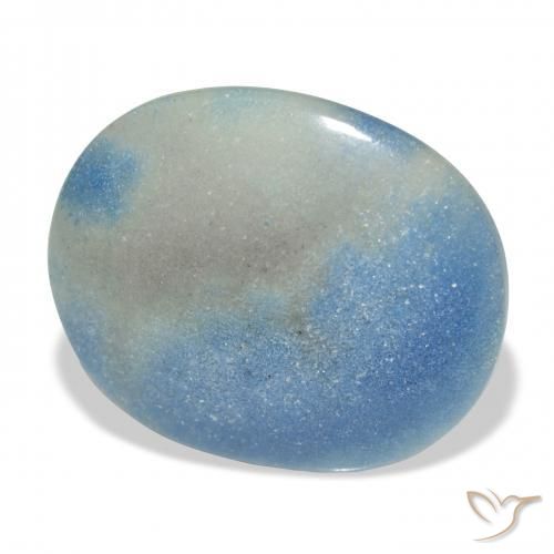 Lazulite Bleu ciel naturelle ovale, 20.64 ct, Opaque