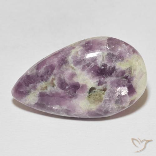 21.98ct Naturel Multicolore Lépidolite, En forme de poire, Opaque