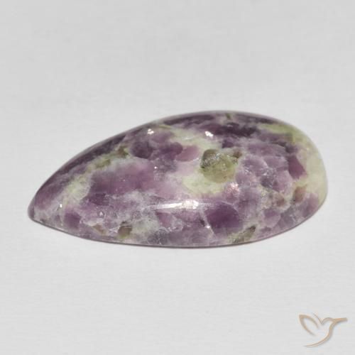 Lépidolite Multicolore naturelle En forme de poire, 21.98 ct, Opaque