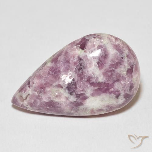 26.75ct Naturel Multicolore Lépidolite, En forme de poire, Opaque
