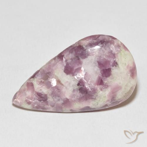 21.06ct Naturel Multicolore Lépidolite, En forme de poire, Opaque