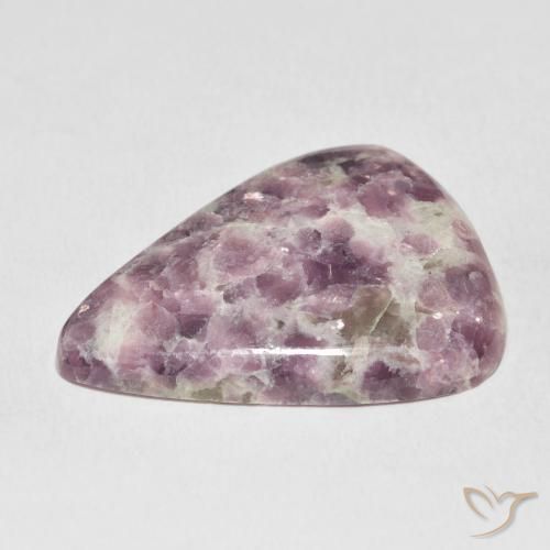 Lépidolite multicolore naturelle en forme de poire, 33,84 ct, opaque