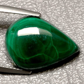 Malachite vert naturelle en forme de poire, 11,44 ct, opaque