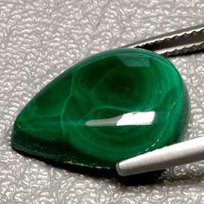 Malachite vert naturelle en forme de poire, 11,44 ct, opaque