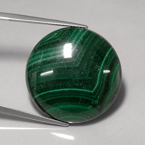 Malachite vert naturelle coupe roude, 41,41 ct, opaque