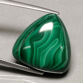 Malachite Vert multicolore naturelle Trillion, 34.17 ct, Opaque