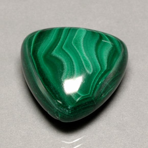 Malachite Vert multicolore naturelle Trillion, 34.17 ct, Opaque