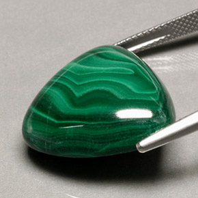 Malachite Vert multicolore naturelle Trillion, 34.17 ct, Opaque