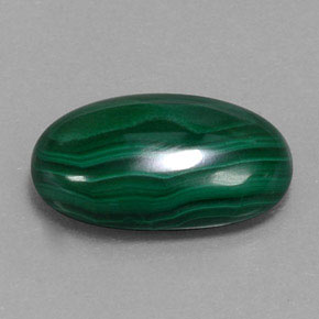 Malachite vert naturelle coupe ovale, 13,10 ct, opaque