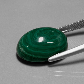Malachite vert naturelle coupe ovale, 22,99 ct, opaque