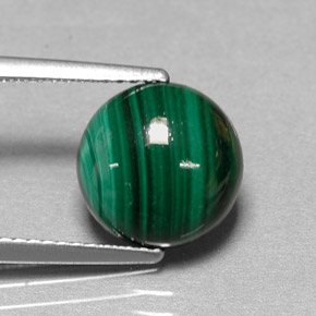 Malachite Vert multicolore naturelle Coupe roude, 4.34 ct, Opaque