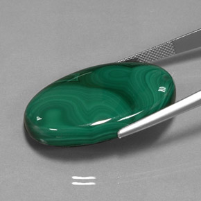 Malachite vert naturelle coupe ovale, 55,31 ct, opaque