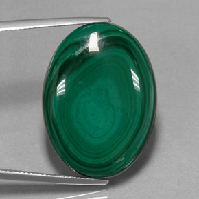 Malachite vert naturelle coupe ovale, 47,62 ct, opaque