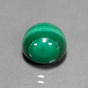 Malachite vert naturelle coupe roude, 7,38 ct, opaque