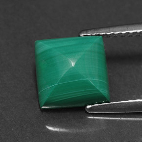 Malachite vert naturelle carré, 3,31 ct, opaque