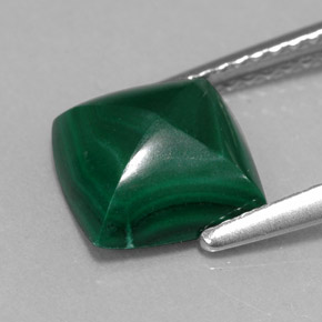 Malachite vert naturelle carré, 2,91 ct, opaque