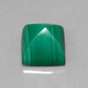 Malachite vert naturelle carré, 4,50 ct, opaque