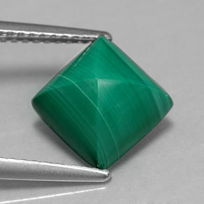 Malachite vert naturelle carré, 4,50 ct, opaque