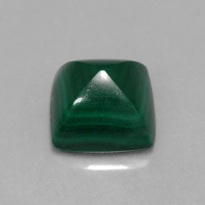 Malachite vert naturelle carré, 2,50 ct, opaque