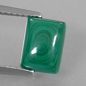 Malachite vert naturelle baguette, 2,05 ct, opaque