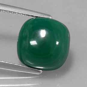 Malachite vert naturelle coupe coussin, 6,72 ct, opaque