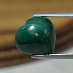 Malachite vert naturelle forme de coeur, 9,07 ct, opaque