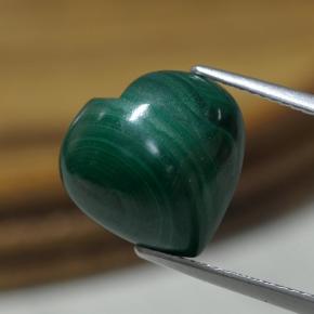 Malachite vert naturelle forme de coeur, 9,07 ct, opaque