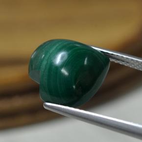 Malachite vert naturelle forme de coeur, 9,07 ct, opaque