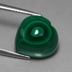 Malachite vert naturelle forme de coeur, 12,10 ct, opaque