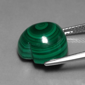 Malachite vert naturelle forme de coeur, 12,10 ct, opaque