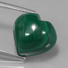 Malachite vert naturelle forme de coeur, 10,48 ct, opaque