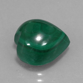 Malachite vert naturelle forme de coeur, 10,48 ct, opaque