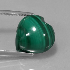 Malachite vert naturelle forme de coeur, 10,71 ct, opaque
