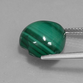Malachite vert naturelle forme de coeur, 10,71 ct, opaque